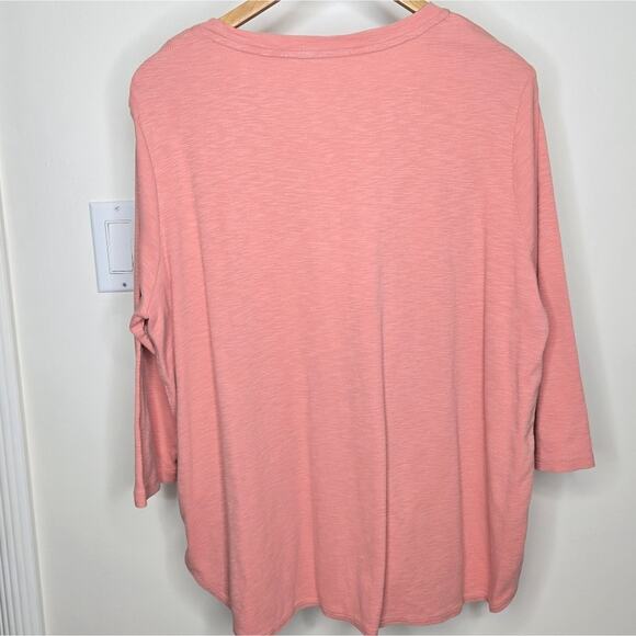 KIRKLAND Signature Salmon Pink Oversized Long Sleeve Tee Sized XL - Picture 6 of 6